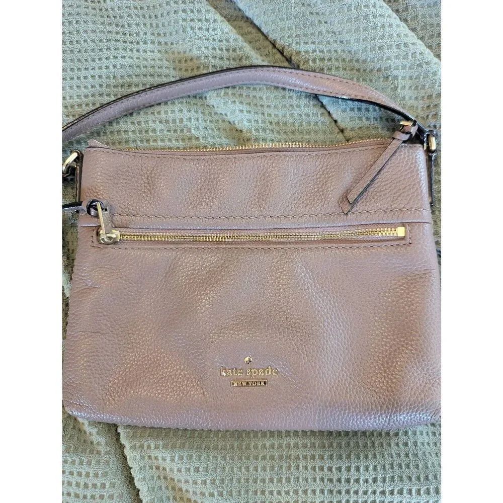 Kate Spade Jackson Street Gabriele Pebbled Leather Purple Granite Womens Crossbo